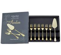 Arthur Price 'champagne Avalon' 7 Piece Pastry Serving Set Stainless Steel Gift Boxed Cutlery Set In Gold Gold One Size