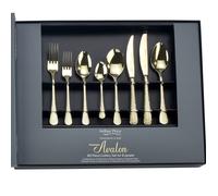 Arthur Price 'Champagne Avalon' Stainless Steel 60 Piece 8 Person Boxed Cutlery Set in Christmas Gift Wrap in Gold Arthur Price Gold