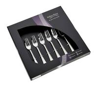 Arthur Price 'Grecian' Stainless Steel Set Of 6 Pastry Forks Gift Boxed Cutlery Set in Silver | Size: 8 Pack Arthur Price Silver 8 Pack