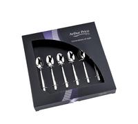 Arthur Price 'Horizon' Stainless Steel Set 6 Coffee Spoons Gift Boxed Cutlery Set in Silver Arthur Price Silver