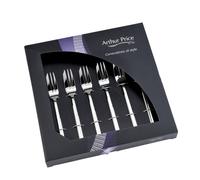 Arthur Price 'Horizon' Stainless Steel Set 6 Pastry Forks Gift Boxed Cutlery Set in Silver Arthur Price Silver