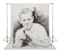 Arthur Sarnoff - Portrait Sketch Bruce Devlin Golf Player Pga Tournament (196s) - 17, X 22, Fine Art Print-1 Photography Cloth56x118inch(142x300cm)