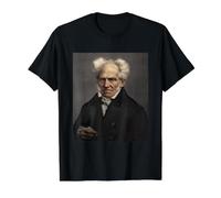 Arthur Schopenhauer German Philosopher Philosophy Morality Value Graphic T-Shirt, Men, Black, XL