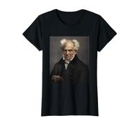 Arthur Schopenhauer German Philosopher Philosophy Morality Value Graphic T-Shirt, Women, Black, M
