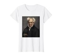 Arthur Schopenhauer German Philosopher Philosophy Morality Value Graphic T-Shirt, Women, White, M