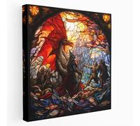 Arthurian Legends Stained Glass Canvas Print, 12" x 12"