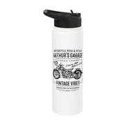 Arthur's Garage Motorcycle Design for the Name Arthur Stainless Steel Insulated Water Bottle