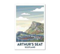 Arthur's Seat, Scotland - Romantic Edinburgh Summit Travel Poster Gi Print on Canvas