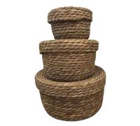 Arti Casa Baskets with Lid 3 Pieces - Multifunctional Storage Box - Baskets in 3 Sizes S, M, and L - Max. Diameter 25cm - Stylish Home Decoration - for Various Spaces
