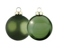 Arti Casa Christmas Tree Decorations Green - Christmas Baubles Set Glass 6 Pieces - XMas Tree Decorations for Indoors - Bauble ∅ 8cm