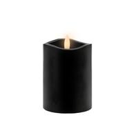 Arti Casa LED Candle Wetlook Black - Realistic Flickering Flame - Wax Effect with 6H Timer Function - Runs on 2 x AA Batteries (Not Included) - for Indoor Use - Diameter 7.5 x 10 cm