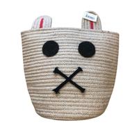 Arti Casa Storage Basket - Animal Basket Ø27cm - Basket for Play and Children's Room - Toy Storage Basket - Ø27 x 38 cm - Polyester - Beige/Black