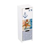 Arti Casa Wooden Upright Composition Organizer 3 Drawers in Modern Design Ideal Small Items on Beach in White Color, 11.5x10x34cm, 07414