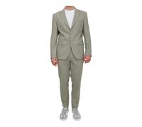 Two-piece slim-fit suit in wool-blend poplin - male - Hugo - Single Breasted Suits - Green - S - Suits S