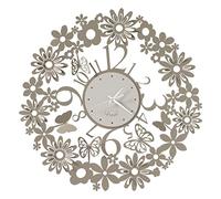 Arti & Mestieri Margherite Wall Clock Inspired by Nature and Design 100% Made in Italy, Iron, Diameter 50 cm (Sand and White Marble)