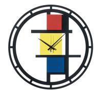 Arti & Mestieri Mondrian 50 - Wall Clock Design 100% Made in Italy - Iron, Diameter 50 cm
