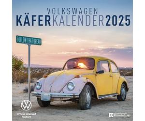 arti promotion - Volkswagen Beetle Calendar 2025 Brochure Calendar, 30 x 30 cm, Calendar with Various Illustrations of VW Beetle, with Bucket List and International Holiday Aqgem, with Hanger
