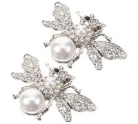 Artibetter 1 Pair White Bee Shape Rhinestone Shoe Clips for Brides Easy-to-use Detachable Zinc Alloy Shoe Buckle Embellishments for Wedding Or Prom