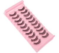 Artibetter 10 Pairs of Pink 7d Curved False Eyelashes Artificial Hair Eyelash Extensions Perfectly Curved to Fit Eyelid Shape for Women and Suitable for Balls and Vacation