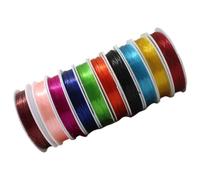 ARTIBETTER 10 Rolls Hand Braided Rubber Band Rope Crystal Elastic Thread Tpu round Beads Cord Abrasion Resistant Easy to Tie Assorted Color for Jewelry Making DIY Bracelet Random Color