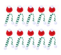ARTIBETTER 10 Sets Bottle Cover Wine Bottle Scarf Hat Christmas Mini Knitted Fabric Red 1 * 23cm for Party Christmas Decorations Family