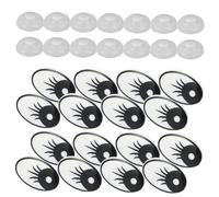 Artibetter 100 Pcs Cartoon Eye Accessories Plastic Soft Toy Eyes with Eyelashes Black White Plastic Eyeballs for Stuffed Toys Craft DIY