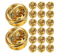 Artibetter 100 Sets Metal Locking Pin Backs - Secure Butterfly Clasp Pin Holders - Anti-Lost Backing Jewelry Accessories for Enamel Brooches, and Uniforms Badges
