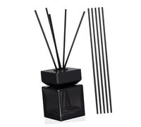 Artibetter 100ml Aromatherapy Diffuser Bottle Set Rattan Sticks and Wooden Lid, Glass Refillable No Fire Aroma Diffuser for Office, Simple and Elegant Home Fragrance