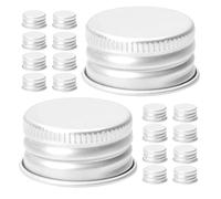Artibetter 100pcs Aluminum Lotion Bottle Screw Cover Replacement Caps 20mm Leakproof Threaded Bottle Caps and Glass Jars Suitable for Travel and Outdoors