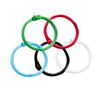 ARTIBETTER 100pcs Colorful Metal Loose Leaf Binder Rings Multi-Purpose Snap Rings for Notebook Keychain Scrapbooking Memo Filing in Black White Red Green Blue
