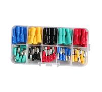 Artibetter 100Pcs Electrical Insulated Male Female Bullet Connectors Crimp Terminal Set for Quick Repair Household Vehicle Wiring with Butt Ring Spade Terminals