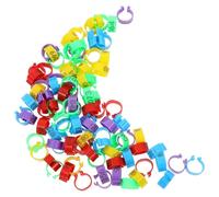 Artibetter 100pcs Mixed Color Pigeon Leg Rings Numbered Bird Identification Leg Bands Plastic Clip-on Foot Bands for Poultry and Homing Pigeons Farming Use Random Color