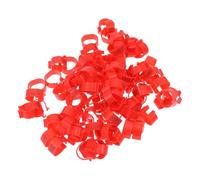 Artibetter 100pcs Plastic Poultry Leg Rings Numbered Red Chicken Identification Bands for Chicks and Small Poultry Breed and Easy to Remove for Separating Different Breeds