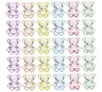 Artibetter 100pcs Transparent Acrylic Bear Beads for DIY Jewelry Making Loose Cartoon Animal Spacer Beads for Hair Ties and Craft Accessories Cute Charm for Bracelets and Hairbands