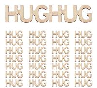 Artibetter 100pcs Wood Crafts Letter Decor Wooden Decor Wooden Table Scatter Hug Pendants Wooden Hug Charms Decorative Hug Pieces Hug for Jar Filling DIY Hug Cutouts Paper Cut Filler Gift