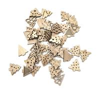 ARTIBETTER 100Pcs Wooden Slices Christmas Tree Pendants Ornaments Mixed Tree Shapes Wood Decor DIY Craft Supplies for Holiday Home Party