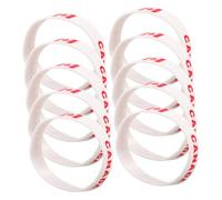 Artibetter 10pcs Canada Flag Printed Silicone Wristband with Soft Skin-friendly Feel and Fit Most Wrist Sizes, Patriotic Sports Fan Wristband for Football Party and School Events