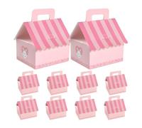Artibetter 10pcs Candy Storage Box Party Favor Boxes Paper Decorative Candy Container Pink House Castle for Birthday Sweets Teenagers Adults