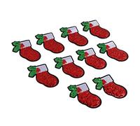 ARTIBETTER 10pcs Christmas Sequins Embroidered Iron Patches for Clothing Cloth Appliques for Jeans Hats Bags Womens Casual Wear Unique Holiday Theme Designs
