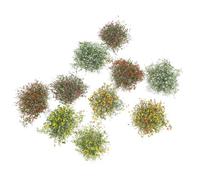 ARTIBETTER 10pcs DIY Artificial Flower Cluster Miniature Simulated Flower Decor for Sand Table Model Landscape, Mixed Yellow Red Rose Pink Orange White, Craft Scenery Supplies