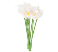 Artibetter 10pcs for White Office Calla Artificial Touch- Flower Elegant Lily Lilies Fake Home Peace Plant Touch Real Flowers Bouquet Garden Lilies- Party Arrangement Center Cream Bouquets