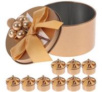 Artibetter 10pcs Golden Tinplate Candy Containers with Polyester Foams for Storing and Organizing Bracelets and Candies, Lightweight Party Favor Boxes for Christmas and Valentine's Day