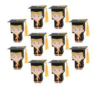 Artibetter 10pcs Graduation Candy Boxes Doctoral Hat Shape Paper Boxes Easy to Use and Carry Creative Packaging for Baked Goodies and Candies at Graduation Parties