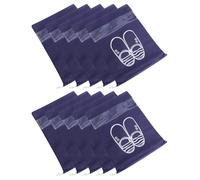 ARTIBETTER 10pcs Large Capacity Blue Non-Woven Shoe Bags with Lightweight Drawstring Design for Travel and Luggage Organisation Suitable for Sneakers and Shirts