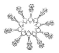 Artibetter 10pcs Multi-Functional Zinc Alloy Glass Post End Cap with 4mm Hole Diameter, Decorative Metal Connector for Railing Posts, for Furniture and Serving Carts, Silver Finish