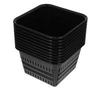 Artibetter 10pcs Plastic Orchid Flower Pots with Holes for Moisture Control and Root Management, Black Containers for Replanting and Indoor Gardening