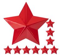 Artibetter 10pcs Red Aluminum Five-pointed Star Badges Retro Pentagram Pins Decorative Accessories for Clothing Travel Souvenirs and Special Day Wear