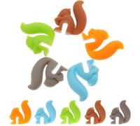 Artibetter 10pcs Silicone Squirrel Wine Charms and Glass Identifiers for Home Use and Gathering, Cute Tea Bag Holders to Identify Wine Glasses and Add Decorative Fun