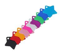 Artibetter 10pcs Star Shape Dog Id Tags for Pets, Premium Alumina Material with Multi-Functional Use, Assorted Colours for Pet Collar Decoration and Identification Random Color