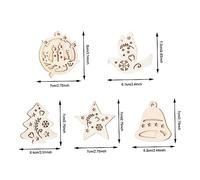 ARTIBETTER 10pcs Unfinished Wooden Christmas Hanging Ornaments Cutouts for DIY Coloring and Graffiti Xmas Tree Decorations for Holiday Crafts